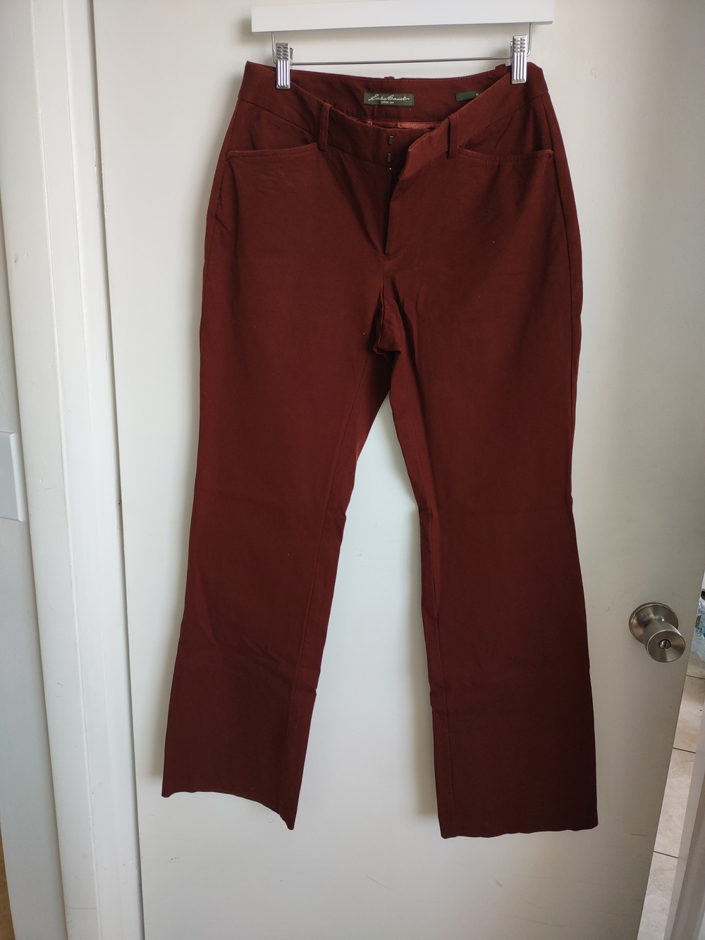 Eddie Bauer Straight Leg Pants in Deep Rust Brown